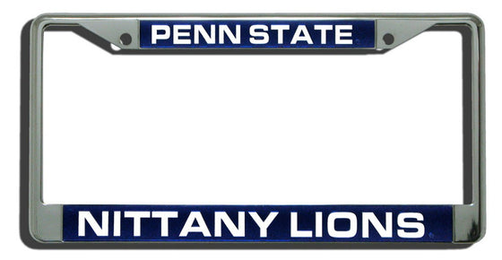 Penn State Nittany Lions Laser Cut Chrome License Plate Frame - Special Order