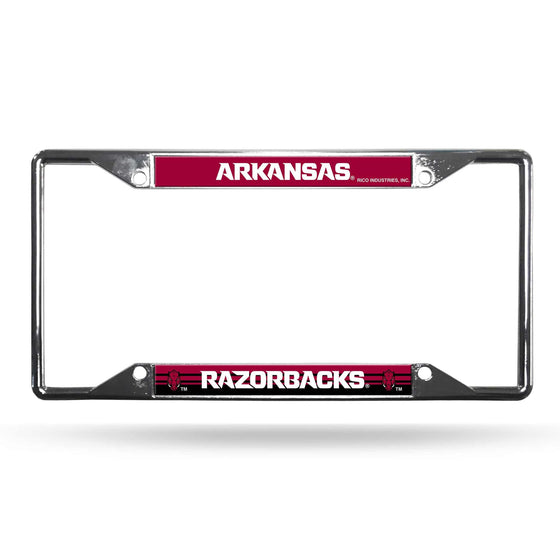 Arkansas Razorbacks License Plate Frame Chrome EZ View (CDG) - 757 Sports Collectibles