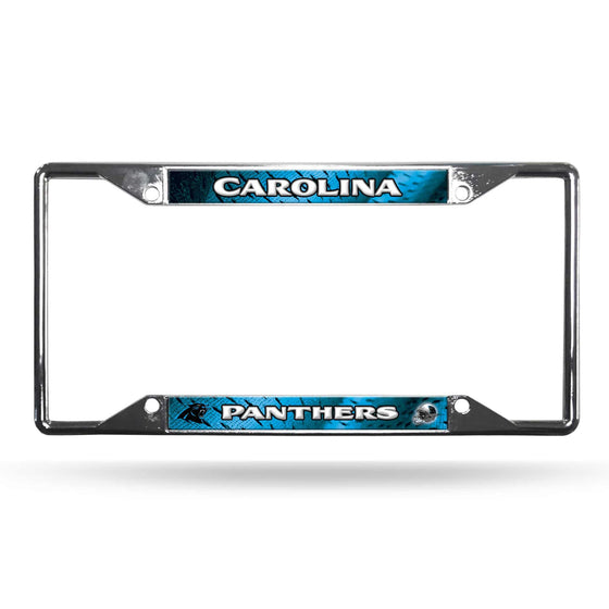 Carolina Panthers License Plate Frame Chrome EZ View (CDG) - 757 Sports Collectibles