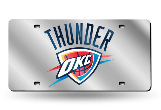 Oklahoma City Thunder Laser Cut Silver License Plate (CDG) - 757 Sports Collectibles
