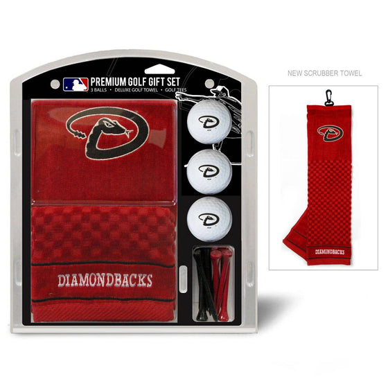 Arizona Diamondbacks Embroidered Golf Towel, 3 Golf Ball, And Golf Tee Set - 757 Sports Collectibles