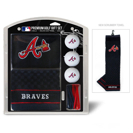 Atlanta Braves Embroidered Golf Towel, 3 Golf Ball, And Golf Tee Set - 757 Sports Collectibles