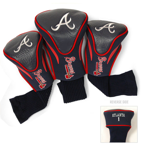 Atlanta Braves 3 Pack Contour Head Covers - 757 Sports Collectibles