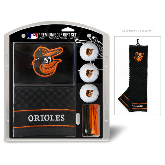 Baltimore Orioles Embroidered Golf Towel, 3 Golf Ball, And Golf Tee Set - 757 Sports Collectibles