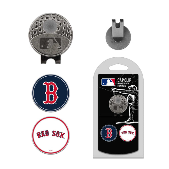 Boston Red Sox Cap Clip With 2 Golf Ball Markers - 757 Sports Collectibles