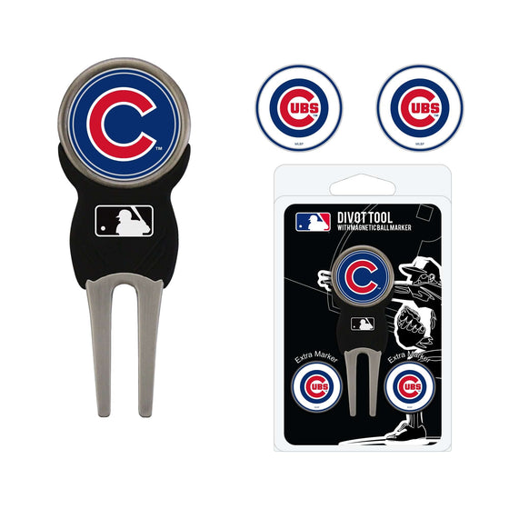 Chicago Cubs Divot Tool Pack With 3 Golf Ball Markers - 757 Sports Collectibles