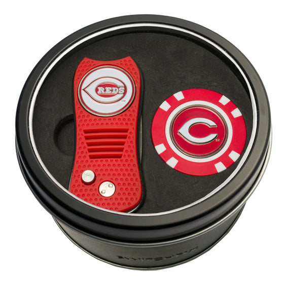 Cincinnati Reds Tin Set - Switchfix, Golf Chip - 757 Sports Collectibles