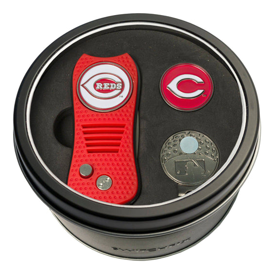 Cincinnati Reds Tin Set - Switchfix, Cap Clip, Marker - 757 Sports Collectibles