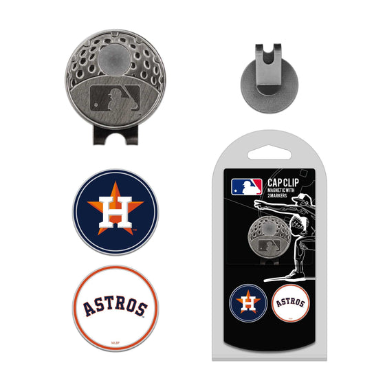 Houston Astros Cap Clip With 2 Golf Ball Markers - 757 Sports Collectibles