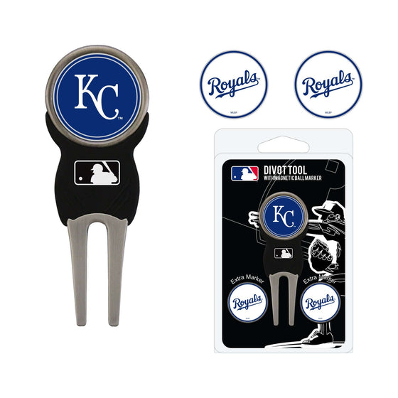 Kansas City Royals Divot Tool Pack With 3 Golf Ball Markers - 757 Sports Collectibles