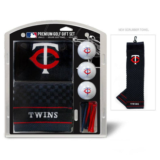 Minnesota Twins Embroidered Golf Towel, 3 Golf Ball, And Golf Tee Set - 757 Sports Collectibles