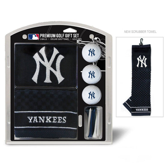 New York Yankees Embroidered Golf Towel, 3 Golf Ball, And Golf Tee Set - 757 Sports Collectibles