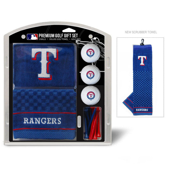 Texas Rangers Embroidered Golf Towel, 3 Golf Ball, And Golf Tee Set - 757 Sports Collectibles