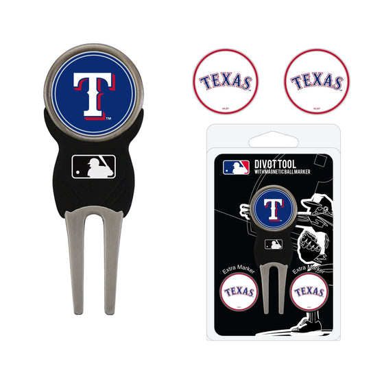 Texas Rangers Divot Tool Pack With 3 Golf Ball Markers - 757 Sports Collectibles