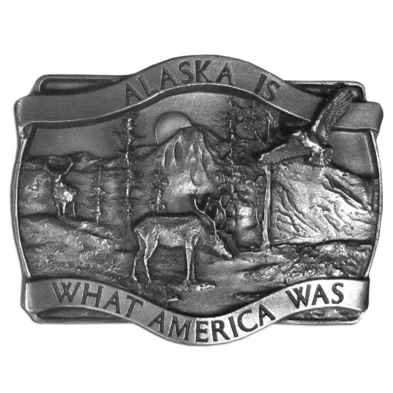 Alaska Is What America Antiqued Belt Buckle (SSKG) - 757 Sports Collectibles