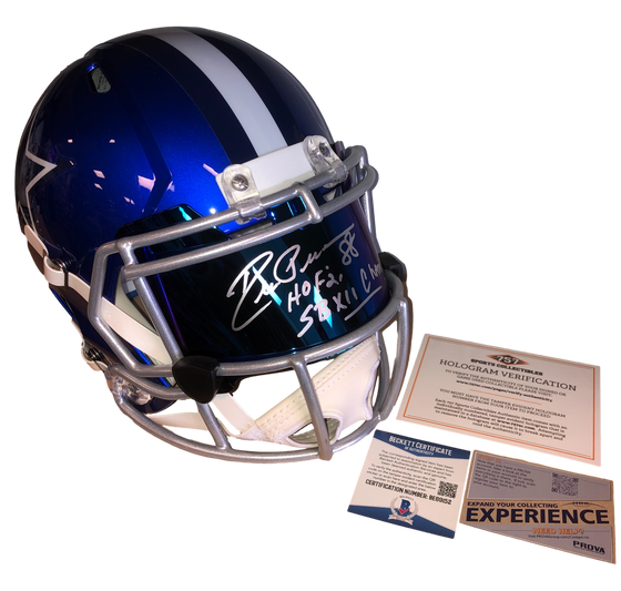 Dallas Cowboys Drew Pearson Signed Auto Replica Full Size Flash Helmet w/ Visor BAS W COA - 757 Sports Collectibles
