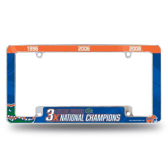 Florida University 3 Time College Football Champs All Over Chrome Frame