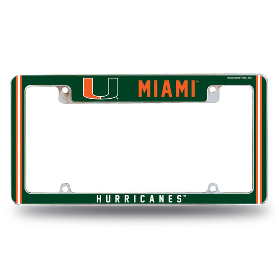 Miami University Alternate Design All Over Chrome Frame - Top Oriented