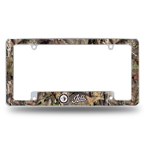 Jets - Win / Mossy Oak Camo Break-Up Country All Over Chrome Frame (Bottom Oriented)