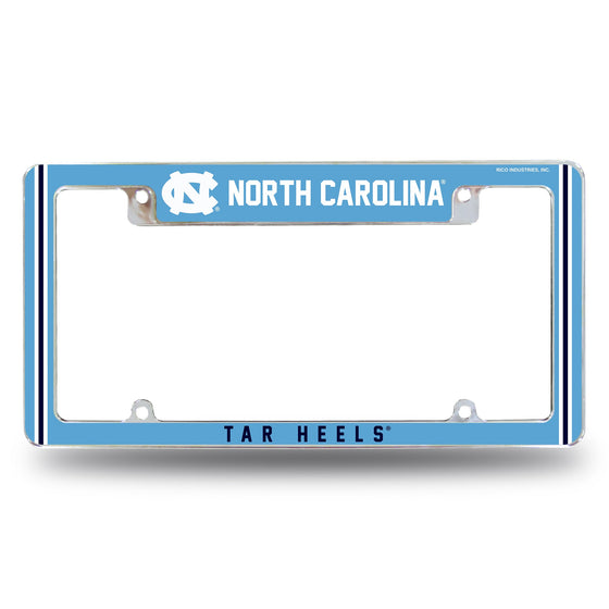 North Carolina University Alternate Design All Over Chrome Frame - Top Oriented