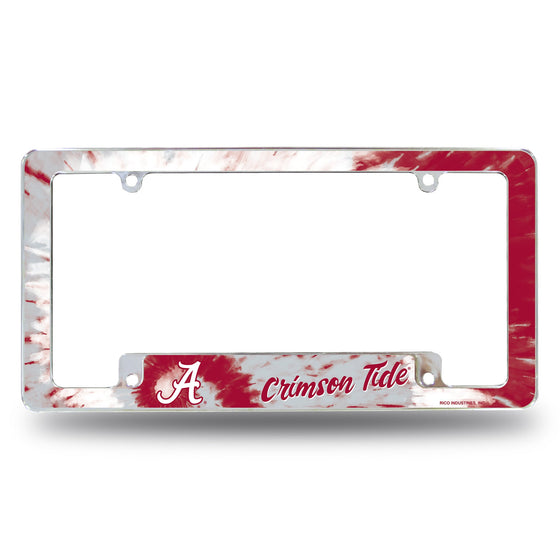 Alabama University - Tie Dye Design - All Over Chrome Frame (Bottom Oriented)