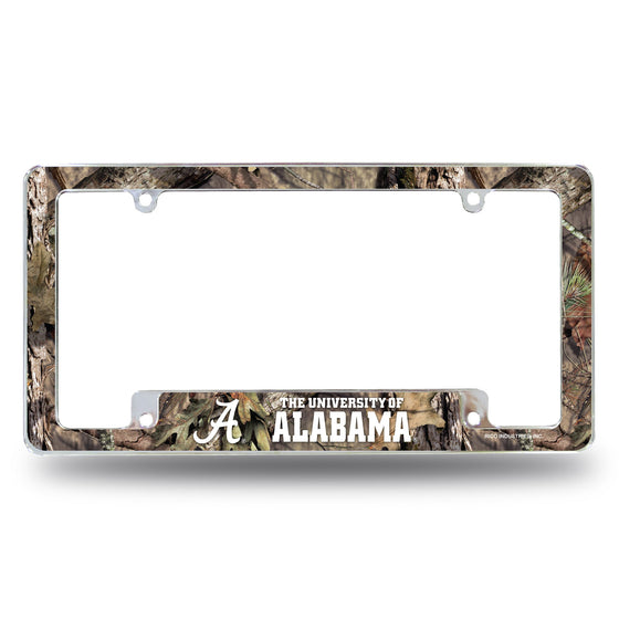 Alabama University / Mossy Oak Camo Break-Up Country All Over Chrome Frame (Bottom Oriented)