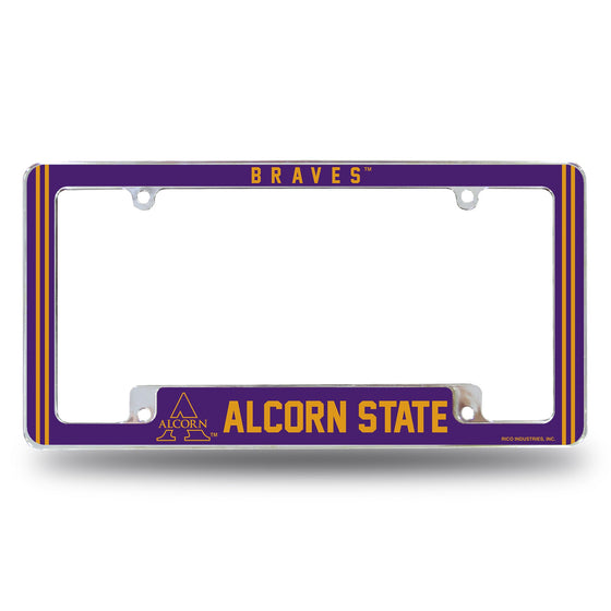 Alcorn State Alternate Design All Over Chrome Frame - Bottom Oriented