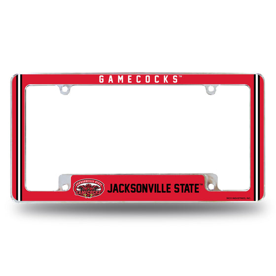 Jacksonville State Alternate Design All Over Chrome Frame - Bottom Oriented