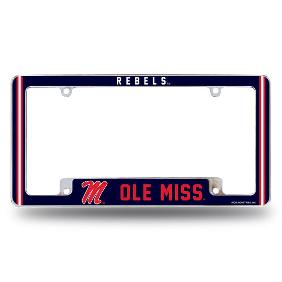 Mississippi Rebels University Alternate Design All Over Chrome Frame - Bottom Oriented