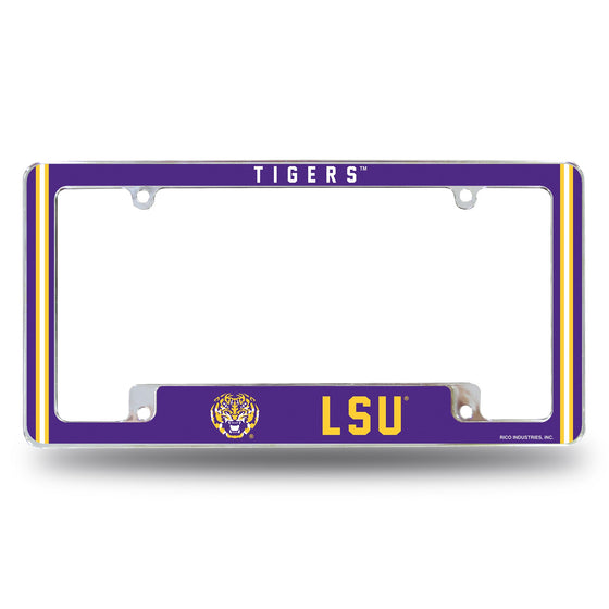 Lsu Louisiana State University Tigers Alternate Design All Over Chrome Frame - Bottom Oriented