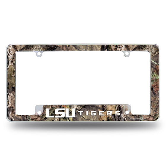 Lsu Tigers Mossy Oak Camo Break-Up Country All Over Chrome Frame (Bottom Oriented)