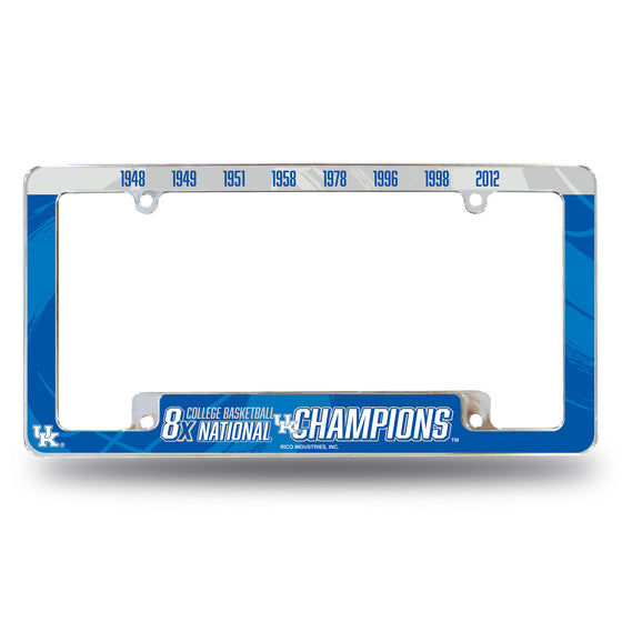 Kentucky University 8 Time College Basketball Champs All Over Chrome Frame