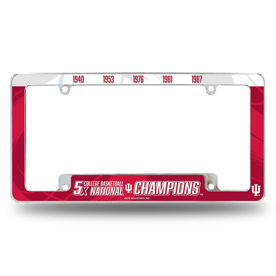 Indiana University 5 Time College Basketball Champs All Over Chrome Frame