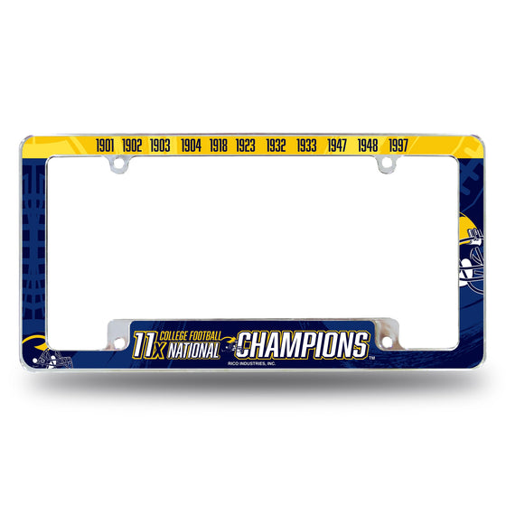 Michigan University 11 Time College Football Champs All Over Chrome Frame