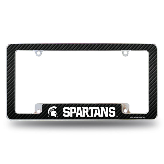 Michigan State - Carbon Fiber Design - All Over Chrome Frame