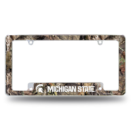 Michigan State / Mossy Oak Camo Break-Up Country All Over Chrome Frame (Bottom Oriented)