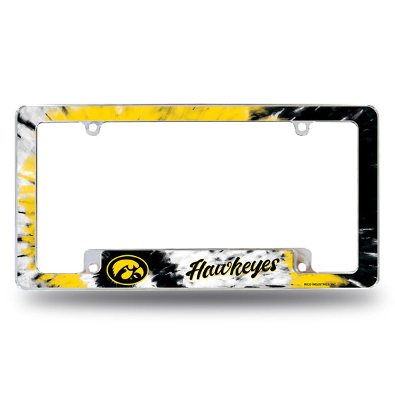 Iowa University - Tie Dye Design - All Over Chrome Frame (Bottom Oriented)