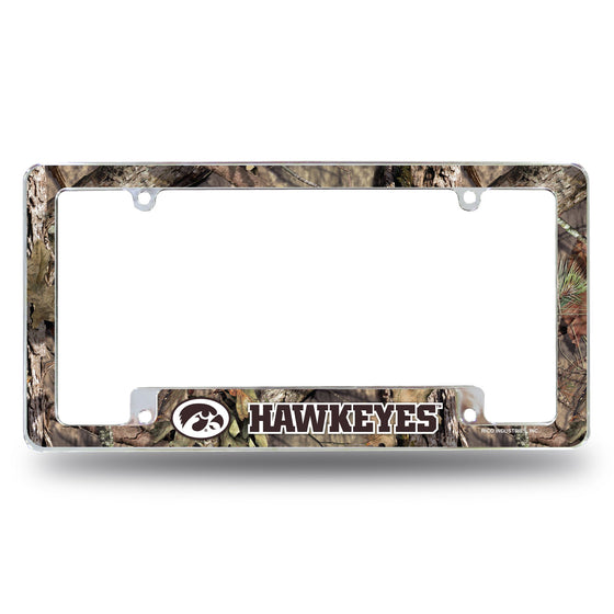 Iowa University / Mossy Oak Camo Break-Up Country All Over Chrome Frame (Bottom Oriented)