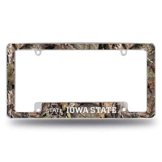 Iowa State University / Mossy Oak Camo Break-Up Country All Over Chrome Frame (Bottom Oriented)