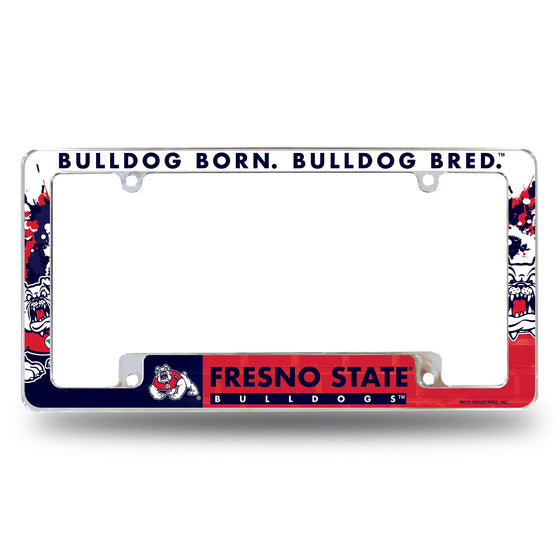 Fresno State All Over Chrome Frame (Bottom Oriented)