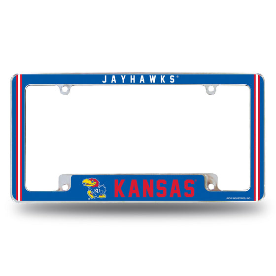 Kansas University Alternate Design All Over Chrome Frame - Bottom Oriented