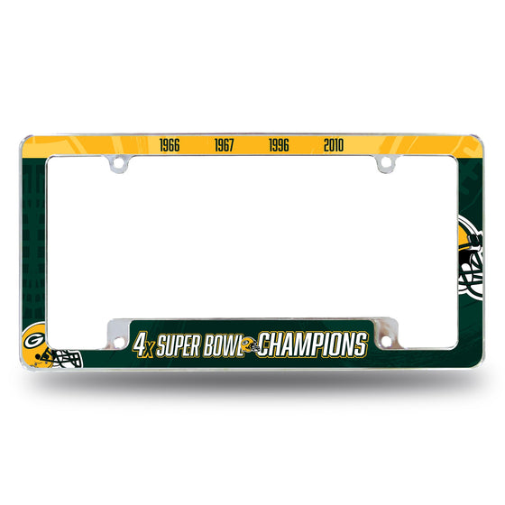 Packers 4 Time Super Bowl Champs  All Over Chrome Frame