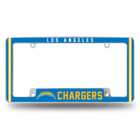 Chargers Alternate Design All Over Chrome Frame - Bottom Oriented