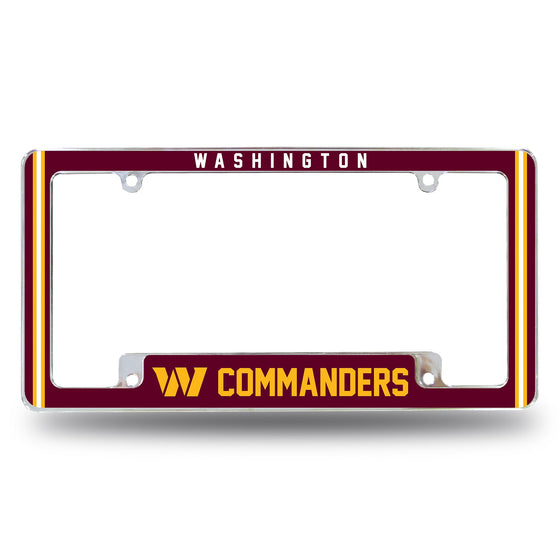 Washington Commanders Alternate Design All Over Chrome Frame - Bottom Oriented