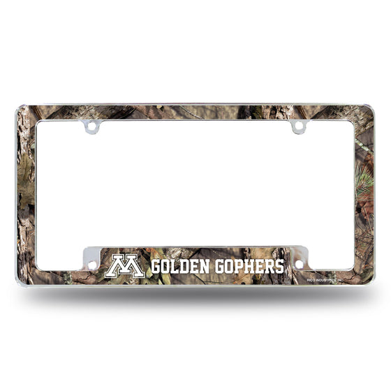 Minnesota University / Mossy Oak Camo Break-Up Country All Over Chrome Frame (Bottom Oriented)