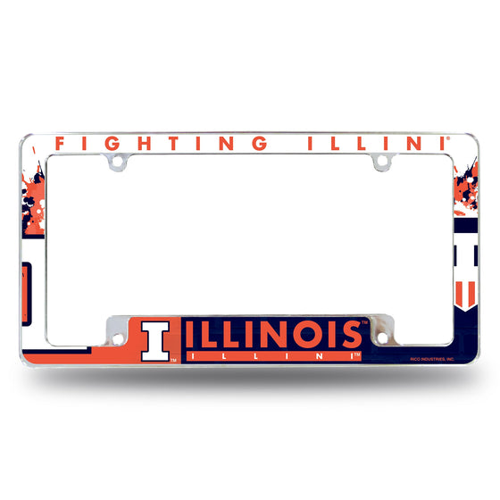 Illinois University All Over Chrome Frame (Bottom Oriented)