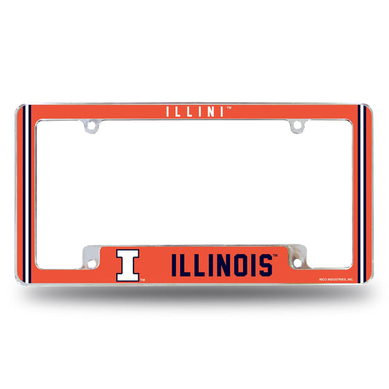 Illinois University Alternate Design All Over Chrome Frame - Bottom Oriented