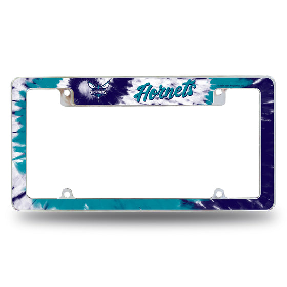 Hornets - Tie Dye Design - All Over Chrome Frame (Top Oriented)