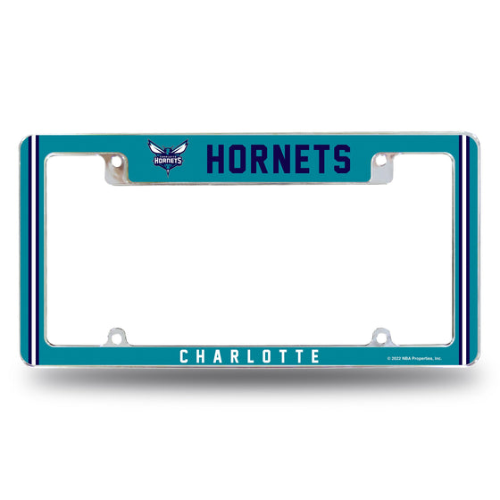 Hornets Alternate Design All Over Chrome Frame - Top Oriented