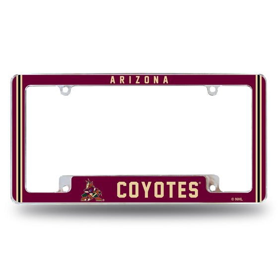 Arizona Coyotes Alternate Design All Over Chrome Frame - Bottom Oriented